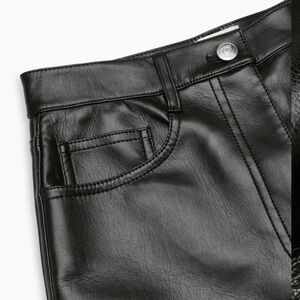 Aritzia - Wilfred - Black High-Rise Leather Pants - Size 0